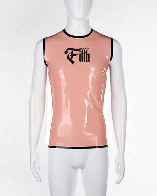 'Filth' laser cut text sleeveless t-shirt