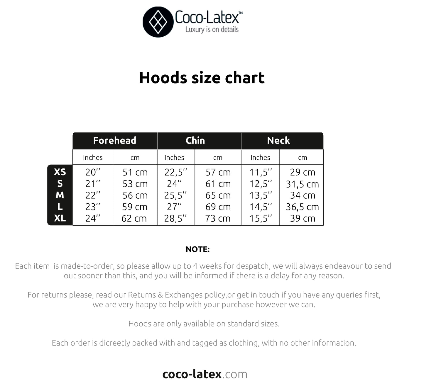 Open face hood
