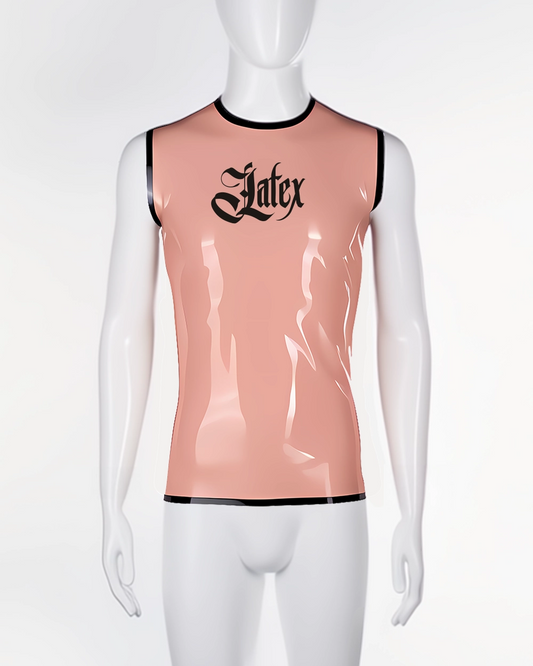 'Latex' laser cut text sleeveless t-shirt