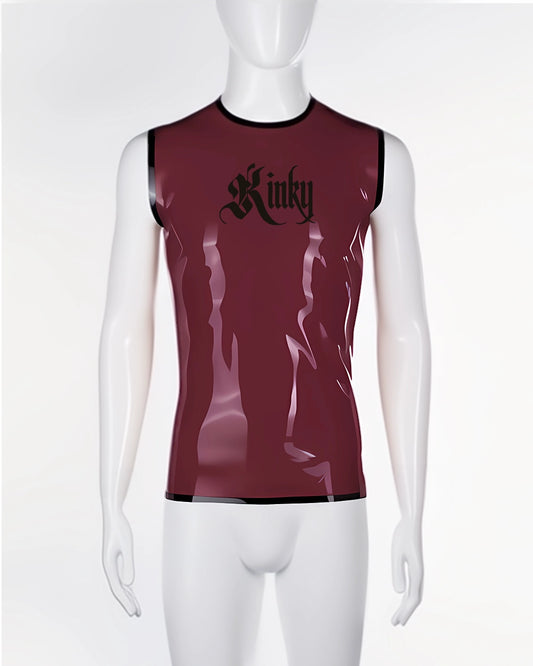 'Kinky' laser cut text sleeveless t-shirt