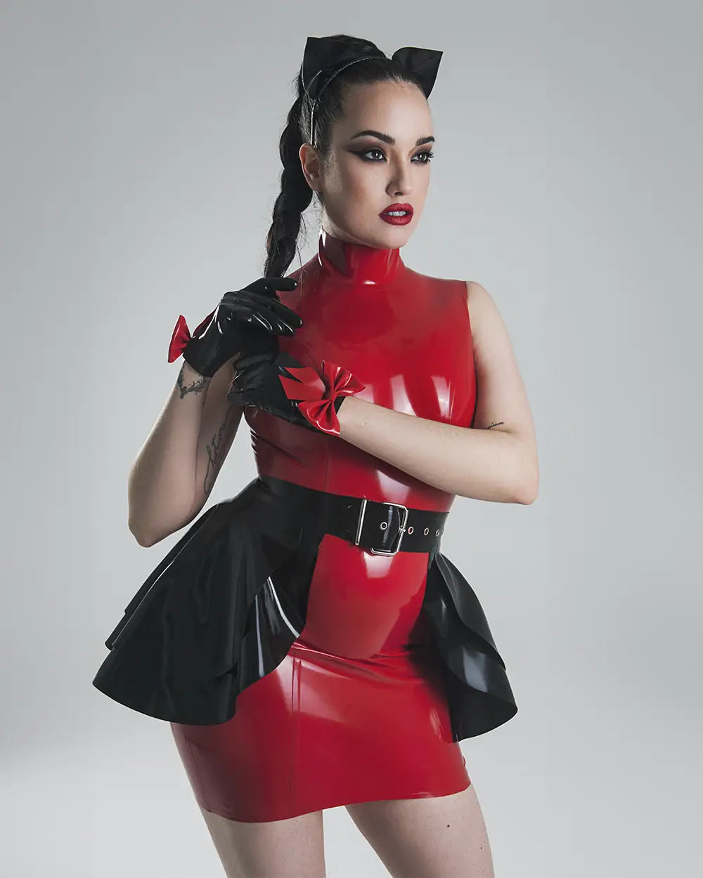 Carol belted peplum