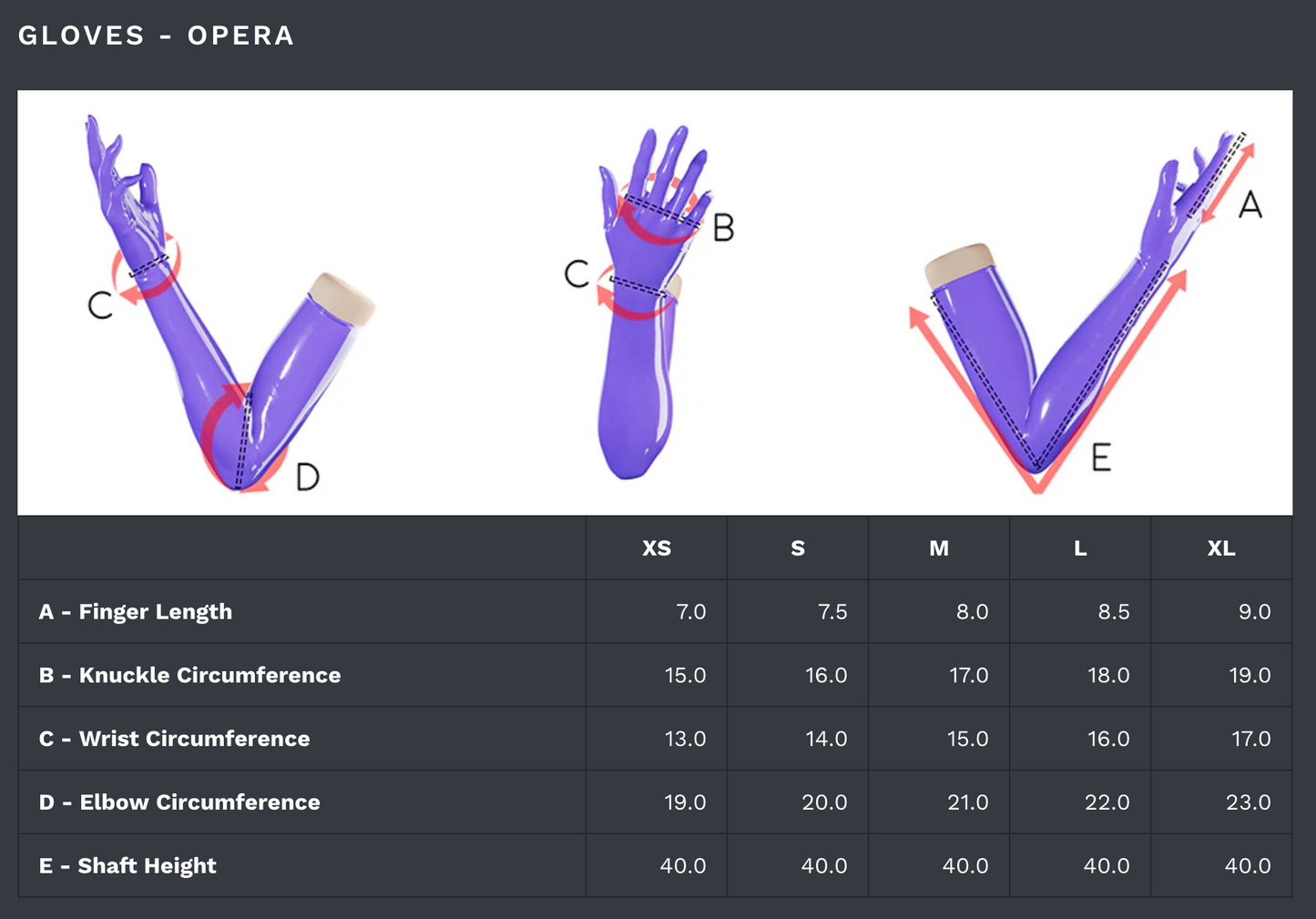 UNIQDSN Lava red opera lenght gloves