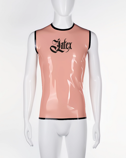 'Latex' laser cut text sleeveless t-shirt