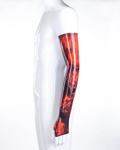 Marble latex opera length gloves