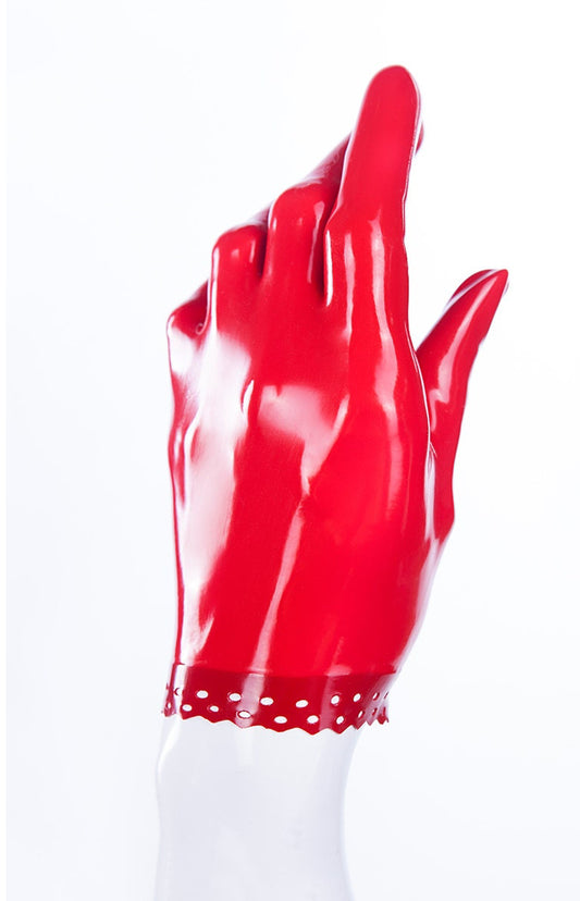 Latex Gloves With Brocade Trim