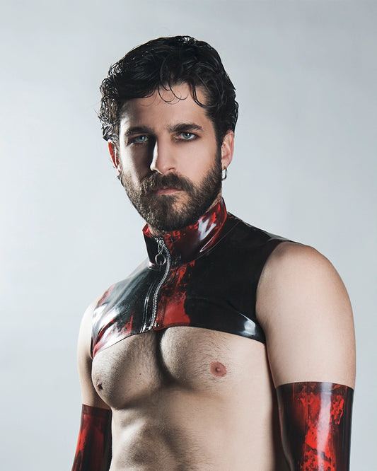Ready to ship - Marble latex shrug with front zip