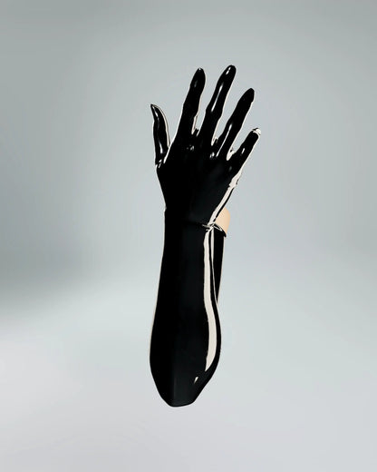 UNIQDSN Obsidian black opera lenght gloves