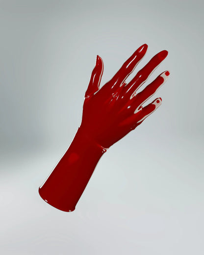 UNIQDSN Lava red mid-arm gloves