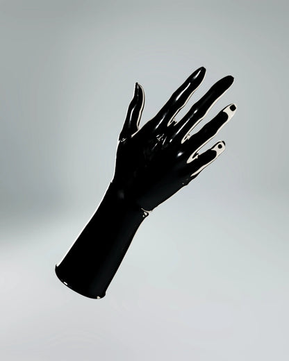 UNIQDSN Obsidian black mid-arm gloves